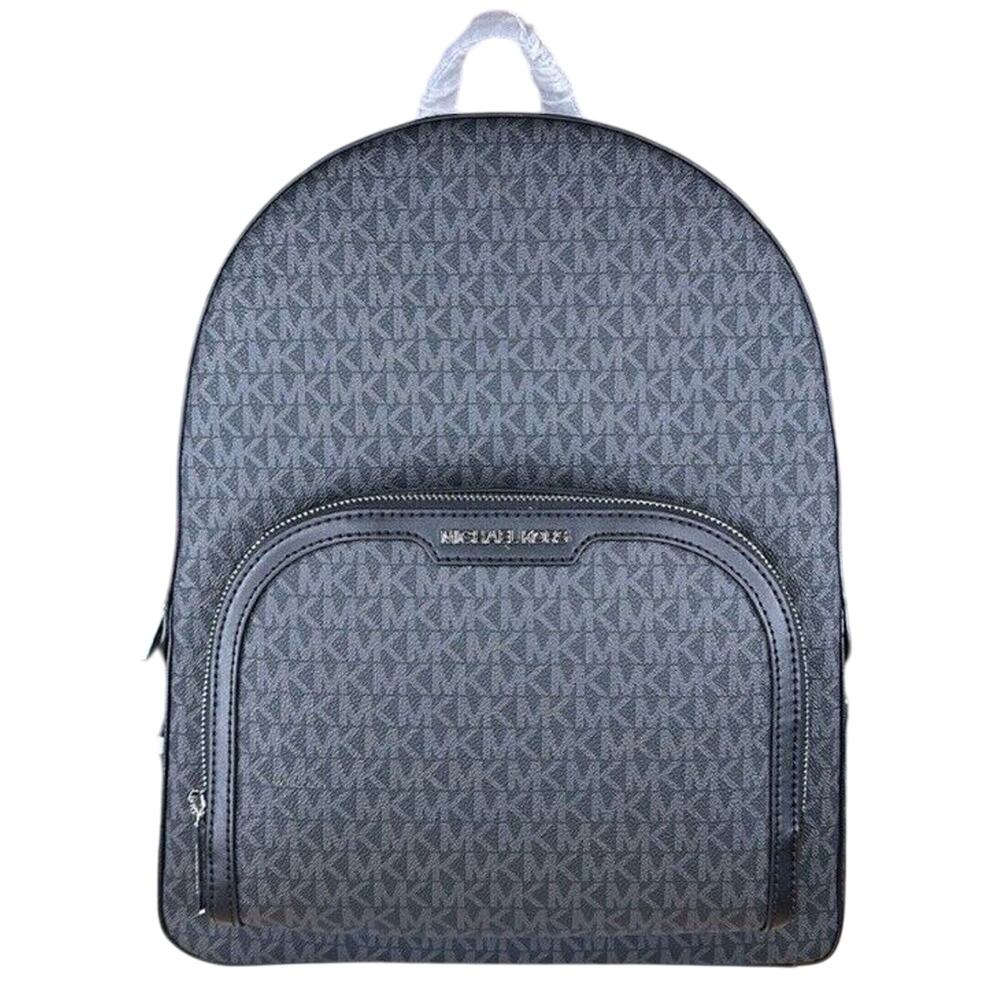 Michael Kors Jaycee Large Backpack Logo MK Black Zip Pocket MSRP 558 New